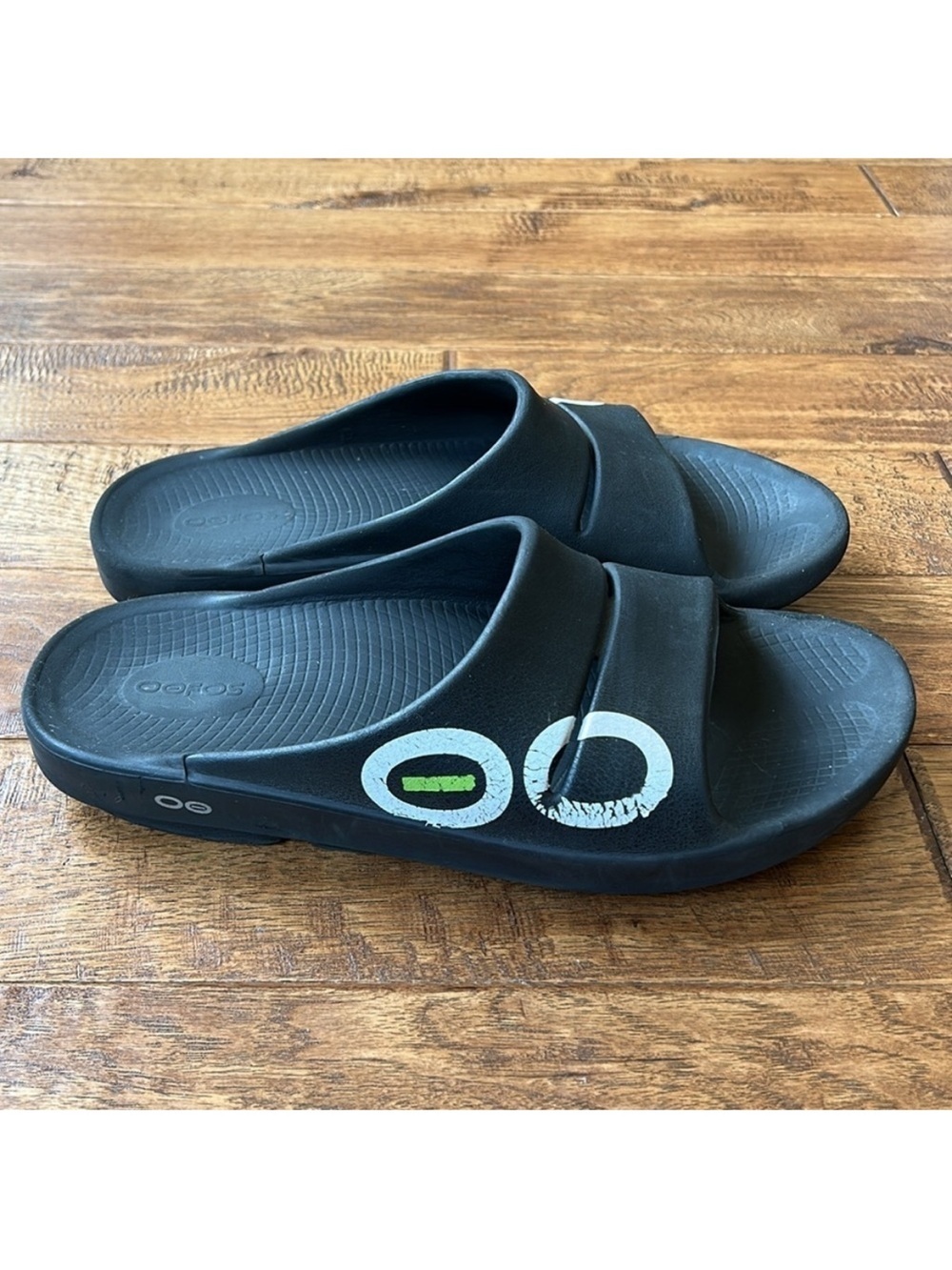 Oofos Oohahh Sport Slide Sandals Recovery Comfort Shoes Black Size Men 10 / W 12